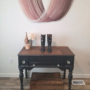 Vintage TONY LAMA  Leather Boots Black Silver Concho Flat Boots Sz 7.5